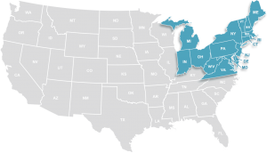 northeast US territory map